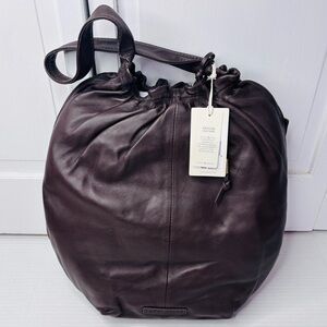 LUCKY BRAND Chocolate Alva Hobo Shoulder Leather Bag
